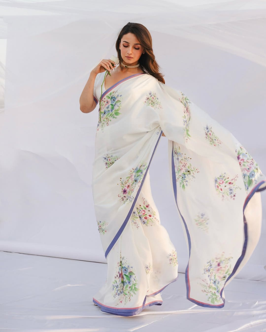 Alia Bhatt in floral saree Alia Bhatt in floral saree