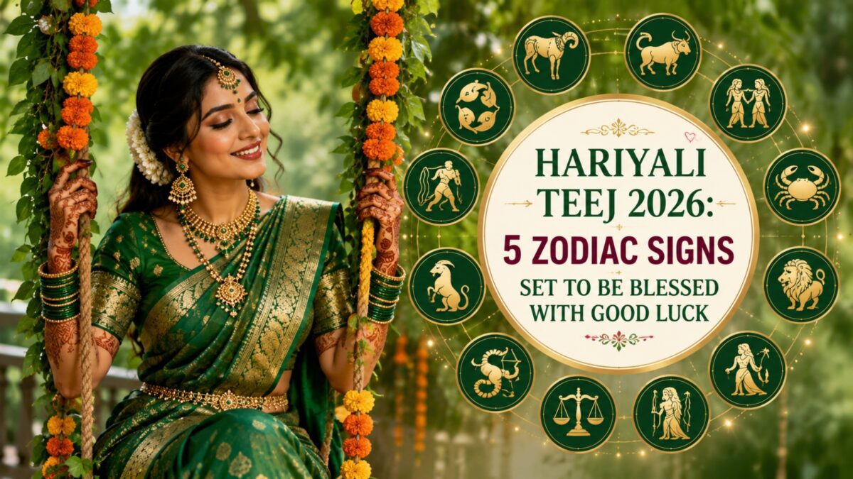 Hariyali Teej 2026: 5 Zodiac Signs Set To Be Blessed With Good Luck 1 Hariyali Teej 2026 zodiac signs 2026 08 dae097502c45a27a6422a102f9835ff3 1200x675 1