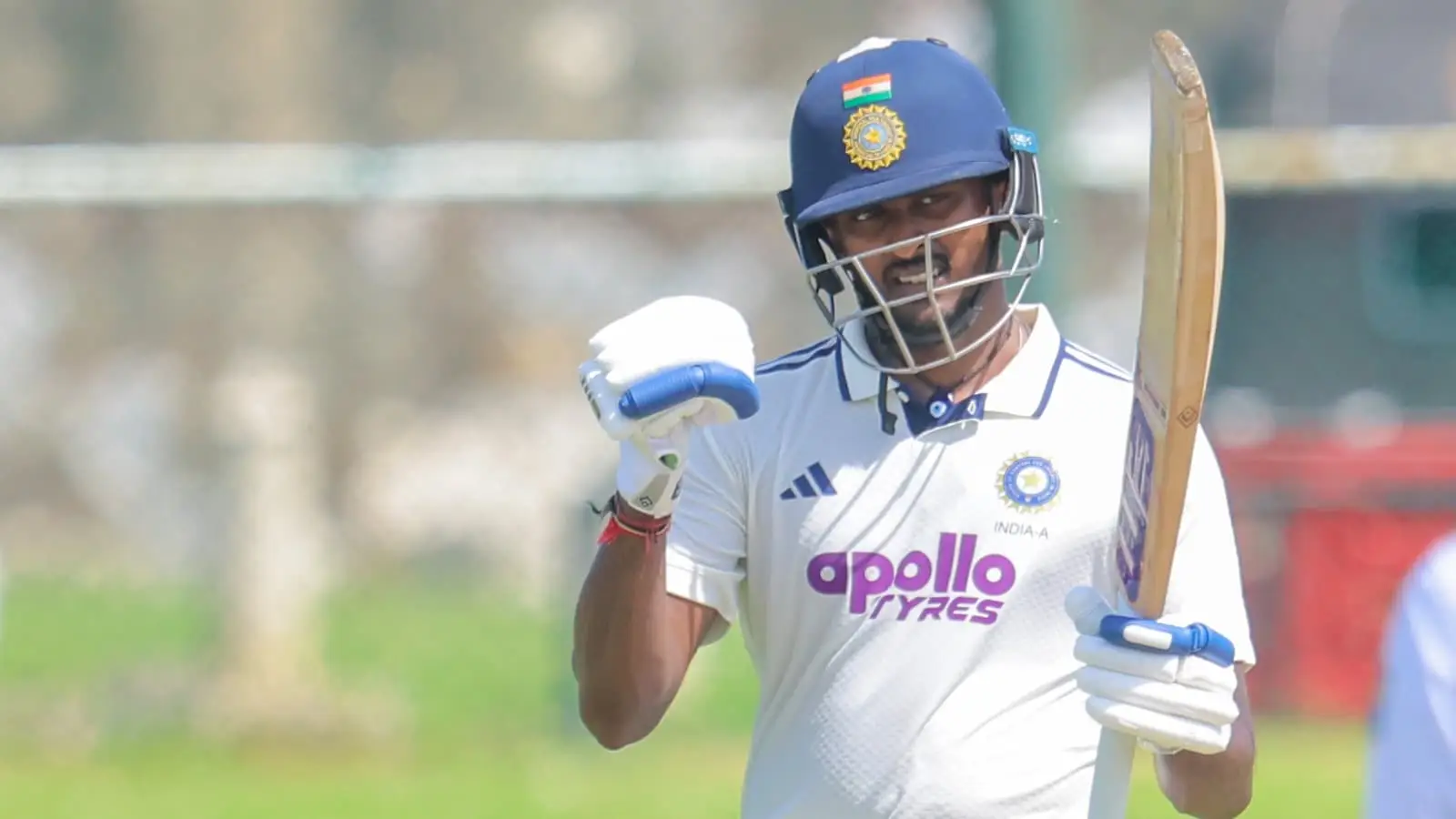 sai sudharsan celebrates after reaching century sai sudharsan celebrates after reaching century