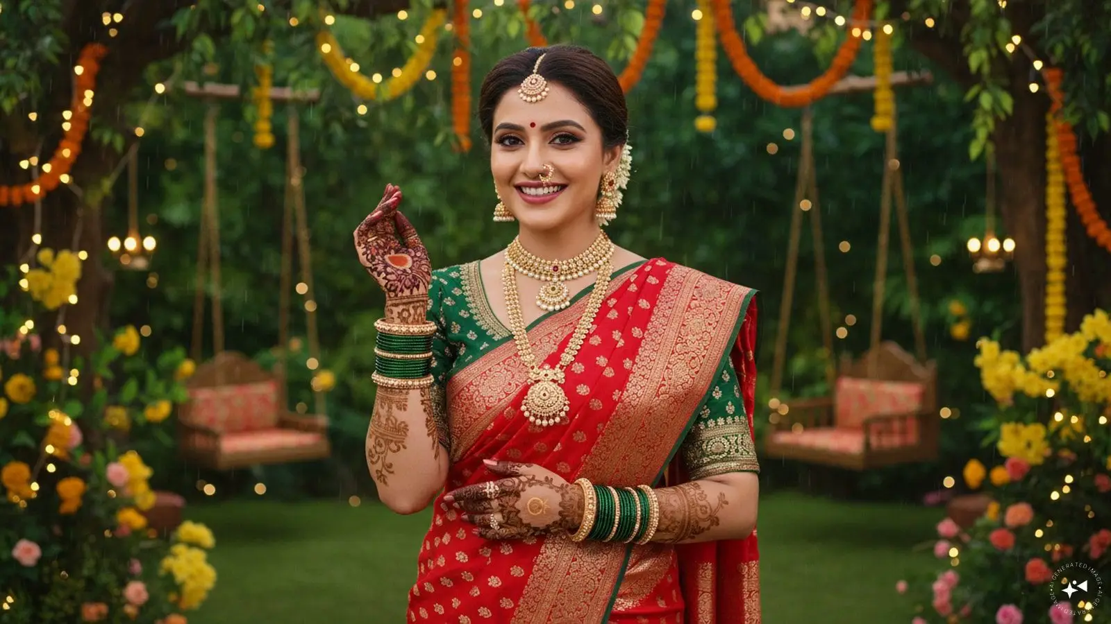 Aries may experience a boost in confidence and positivity this Hariyali Teej. The festive energy could help strengthen relationships, encourage open communication and bring greater emotional harmony. (AI photo) Aries may experience a boost in confidence and positivity this Hariyali Teej. The festive energy could help strengthen relationships, encourage open communication and bring greater emotional harmony. (AI photo)